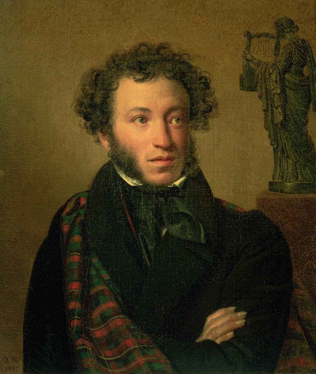 Portræt af Alexander Pushkin, 1827 af Orest Adamovich Kiprensky