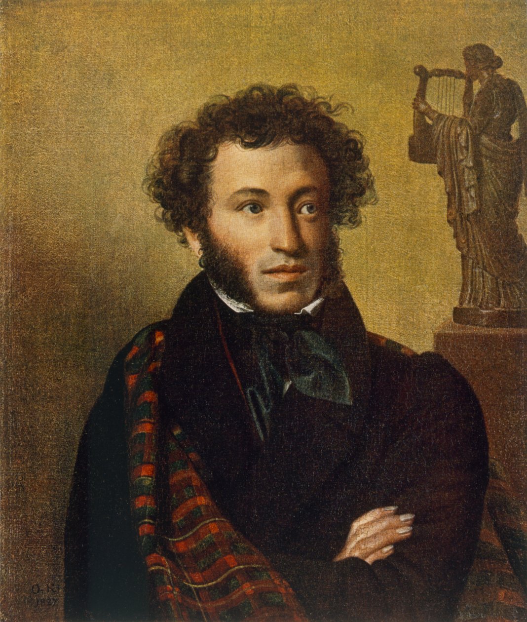 Portræt af Alexander Pushkin, 1827 af Orest Adamovich Kiprensky