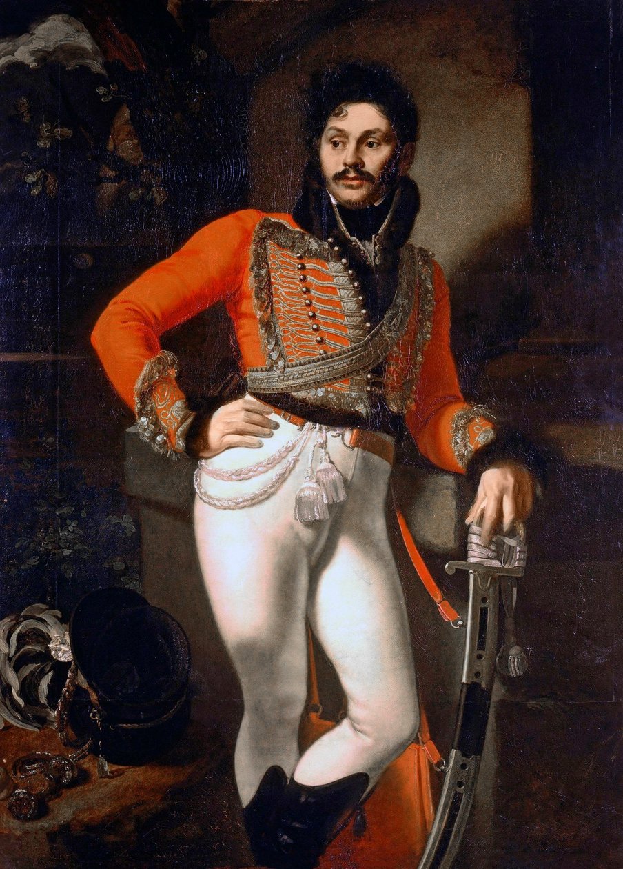 Portræt af livredderoberst E.V.Davydov af Orest Kiprensky