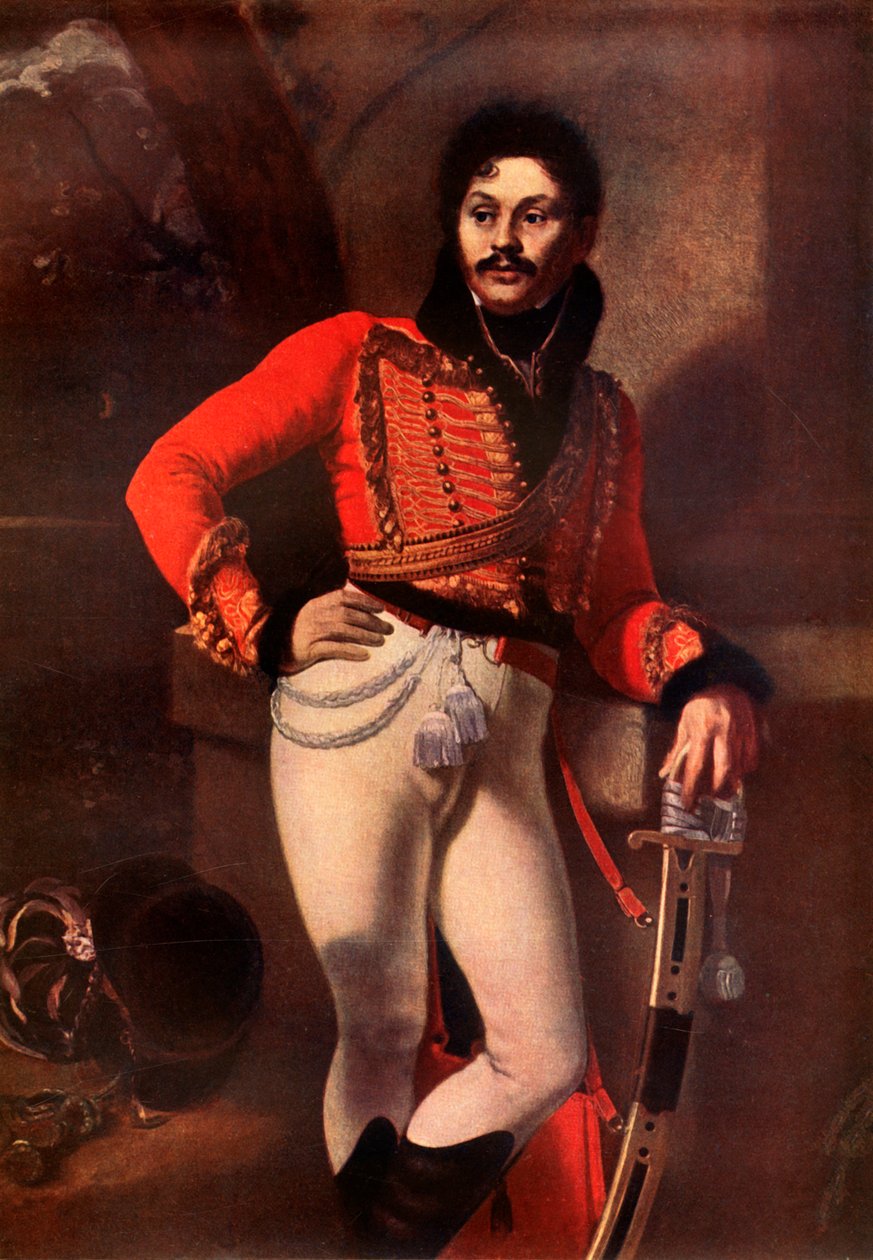 Portræt af Denis Davydov, c1811, 1939. af Orest Adamovich Kiprensky