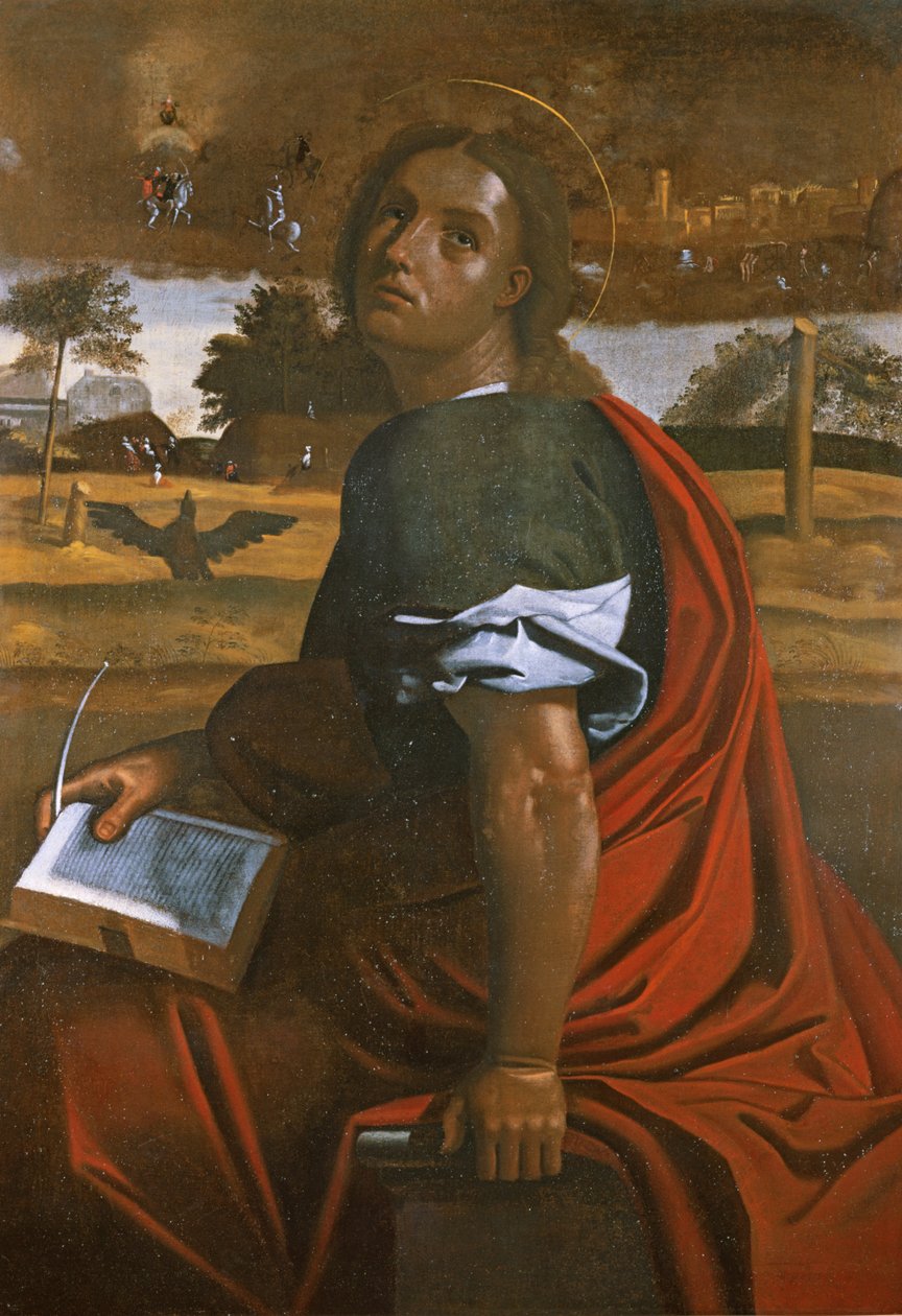 Johannes evangelisten i Patmos af Ortolano