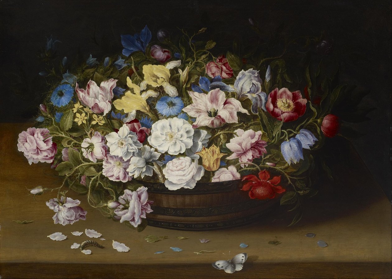 Kurv med blomster af Osias the Elder Beert