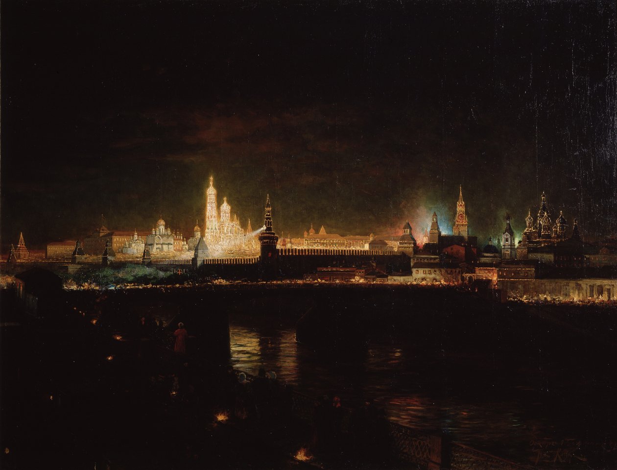 Belysning af Kreml i Moskva, 1883 af Oskar Adolfovich Hofman