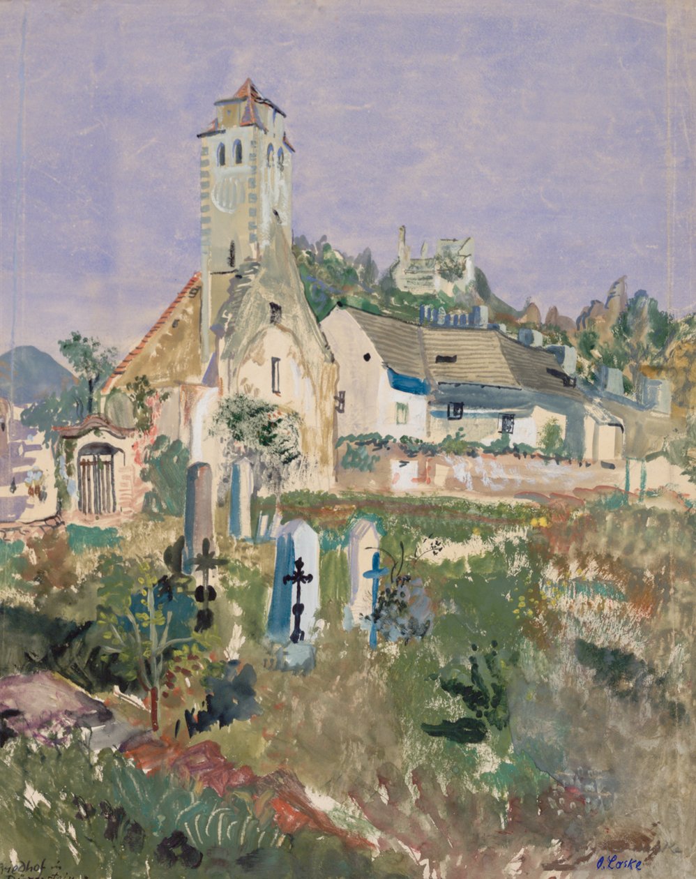 Kirkegård i Durnstein af Oskar Laske