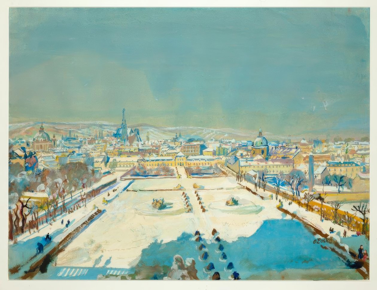 Vinter i Belvedere-haven af Oskar Laske