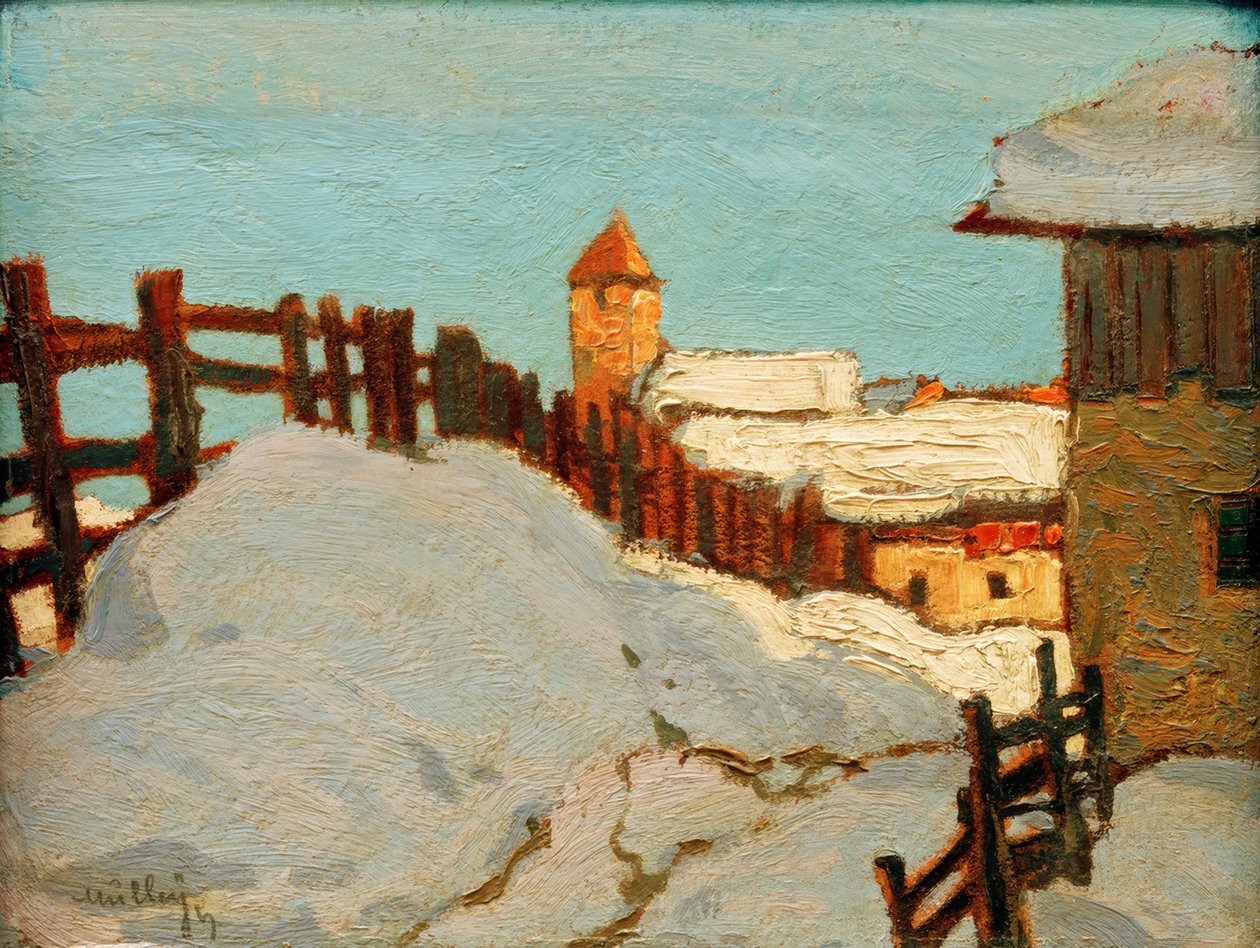 Dorf im Vinter af Oskar Mulley