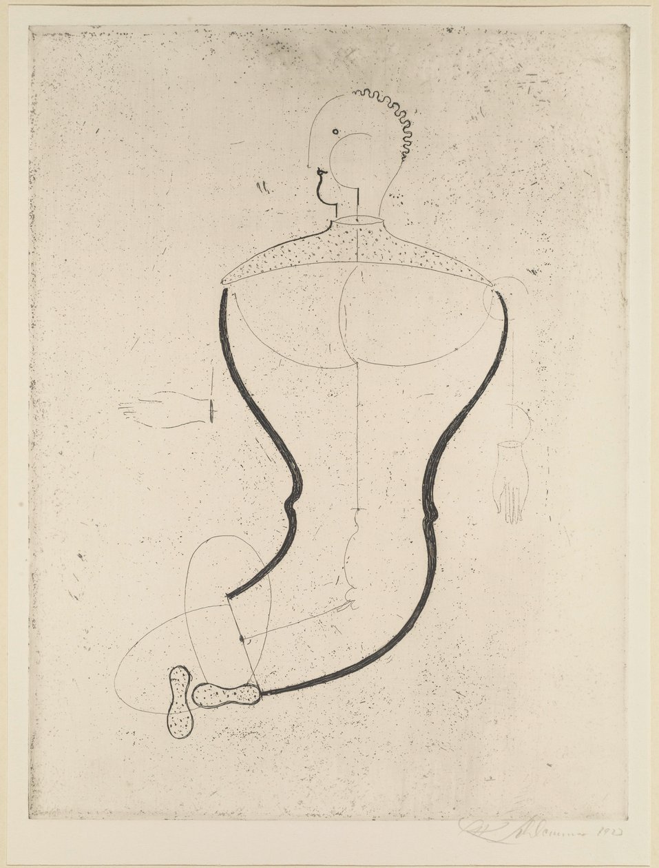 Abstrakt figur til venstre, 1923. af Oskar Schlemmer