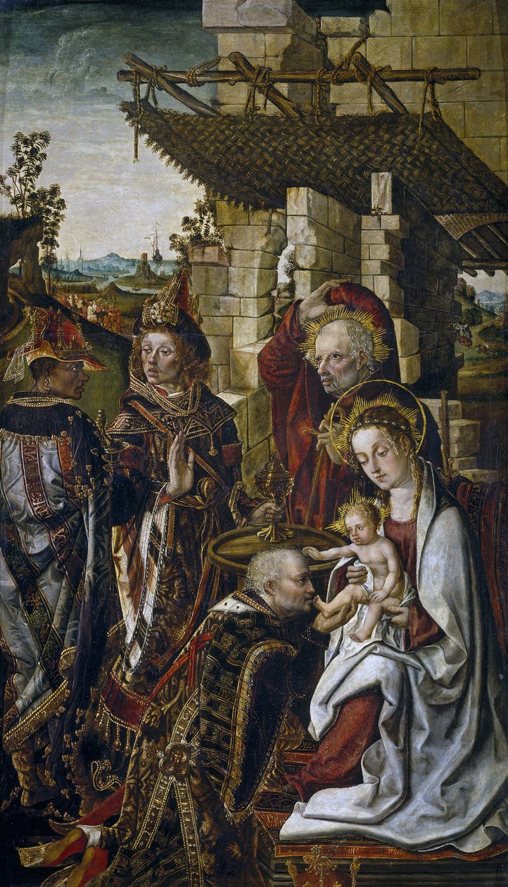Magiernes tilbedelse, ca. 1490-1499 af Osona