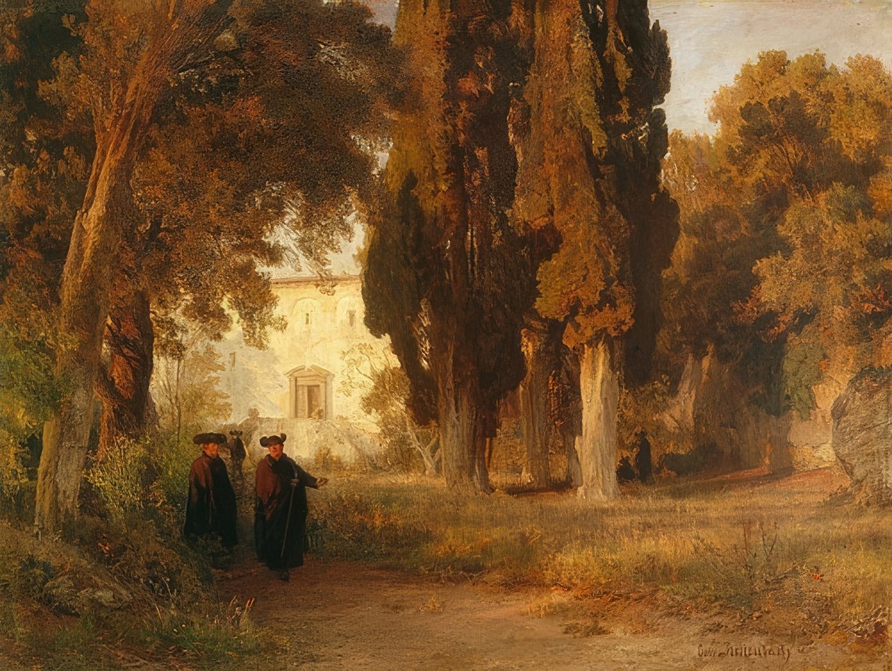 Klosterhaven. Efter 1857 af Oswald Achenbach