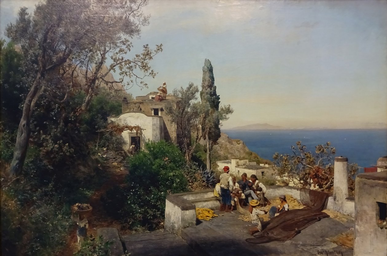 Udsigt over Napolibugten af Oswald Achenbach