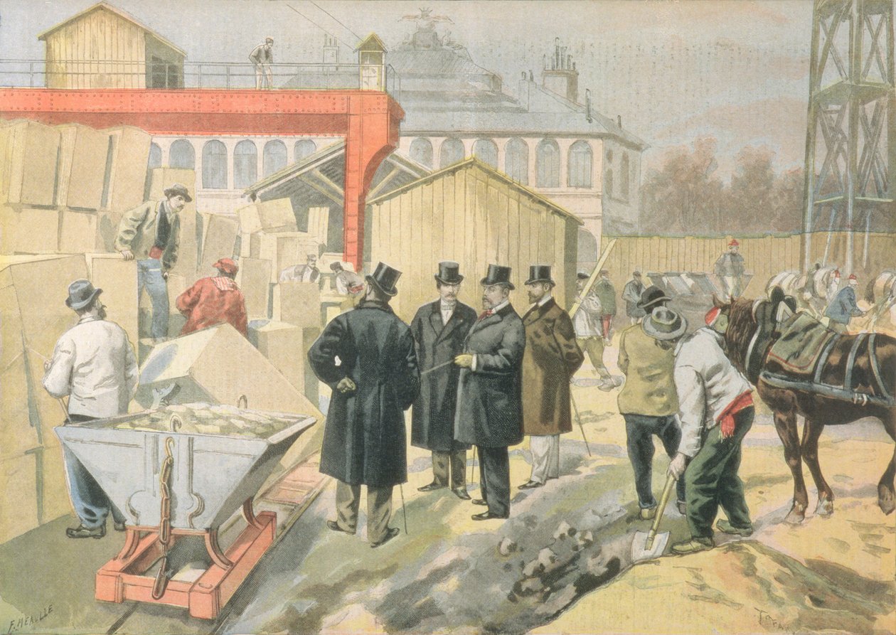Prinsen af Wales (1841-1910) Besøger byggepladsen for 1900 Verdensudstillingen, fra 