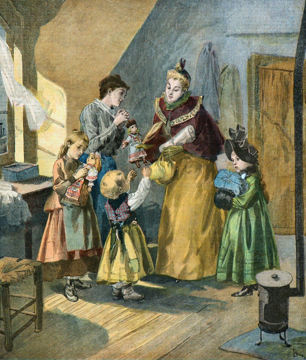 Velgørenhed på juledag af Oswaldo Tofani