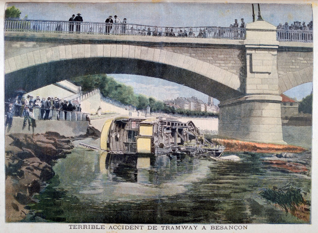 Forfærdelig sporvejsulykke, Besancon, Frankrig, 1899 af Oswaldo Tofani
