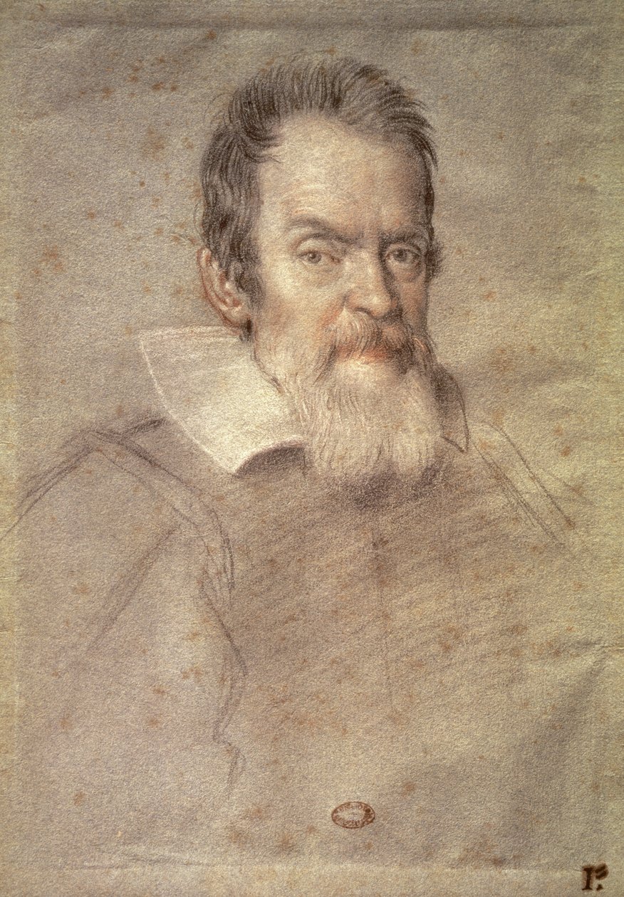 Portræt af Galileo Galilei (1564-1642) astronom og fysiker (tegning) af Ottavio Mario Leoni