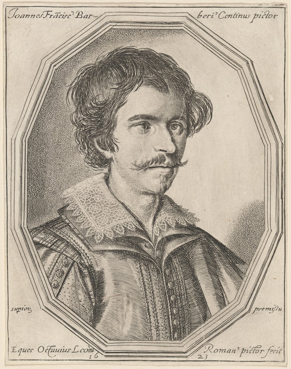 Giovanni Francesco Barbieri, kaldet Guercino af Ottavio Leoni