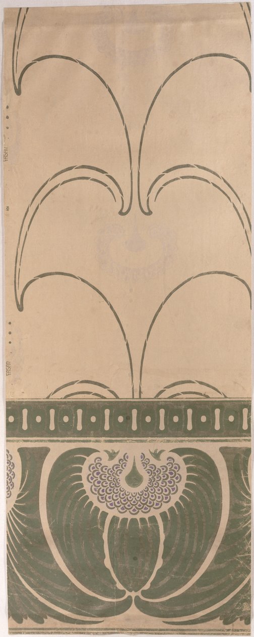 Fasau tapetdesign, ca. 1900, fremstillet af Tapetenfabrik Engelhard, Mannheim, af Otto Eckmann