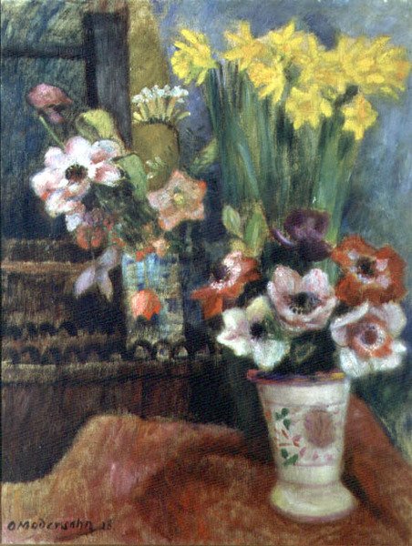 Stilleben af blomster, 1928 af Otto Modersohn