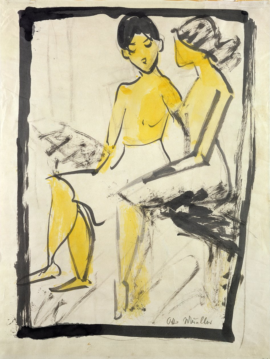 To unge piger, ca. 1911 af Otto Mueller