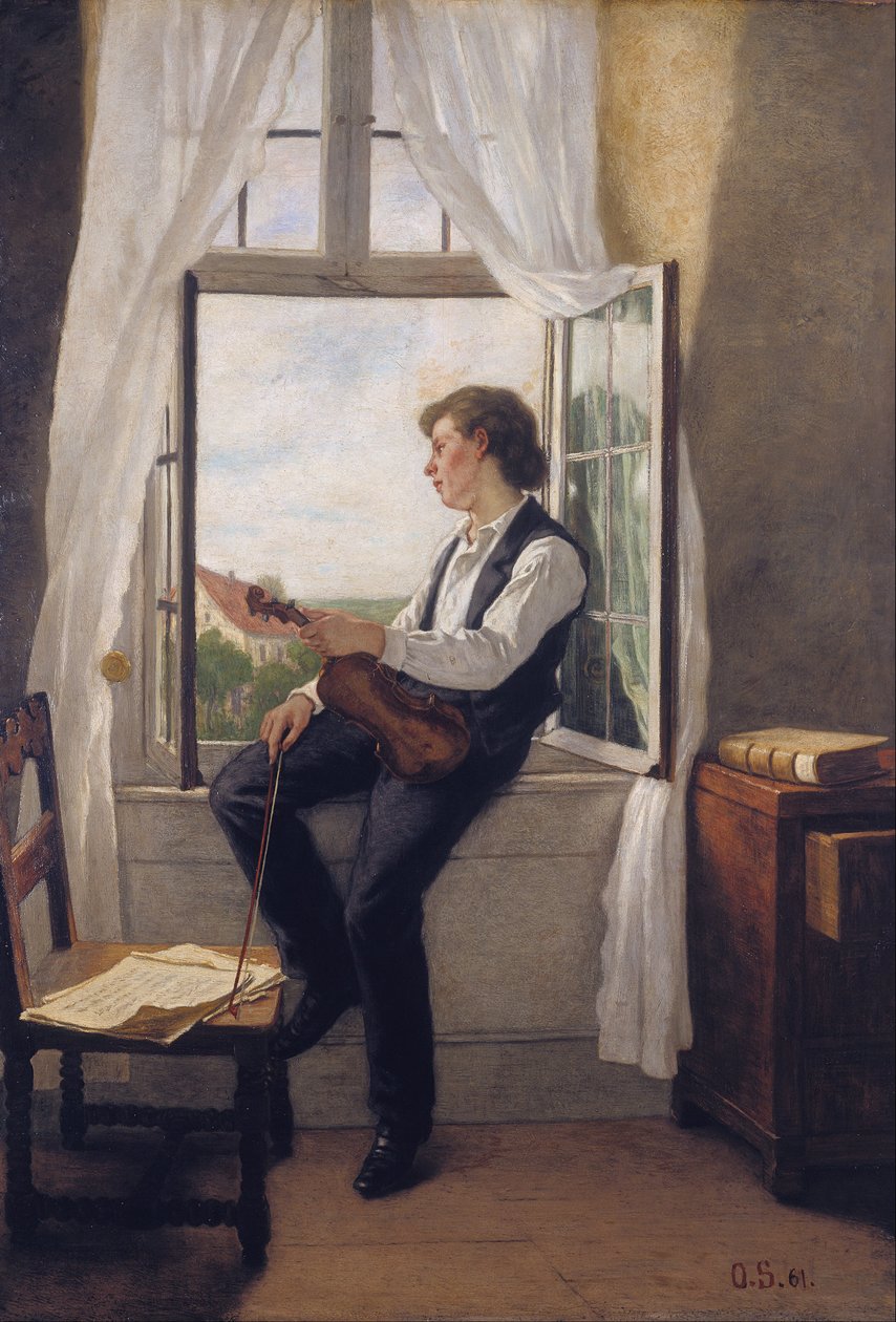 Violinisten ved vinduet af Franz Otto Scholderer