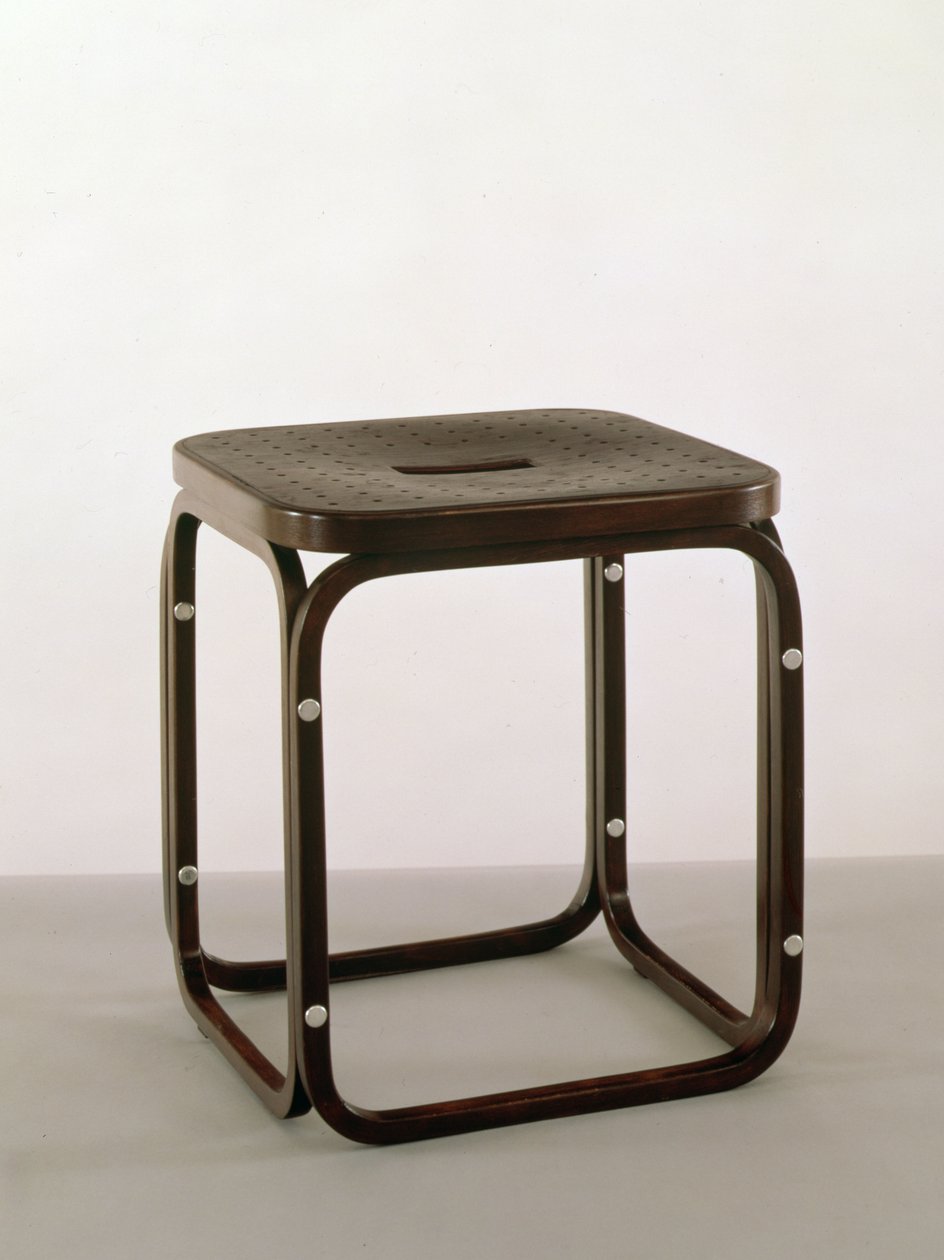 Taburet, 1906 (bøjet bøgestel og krydsfinersæde) af Otto Wagner