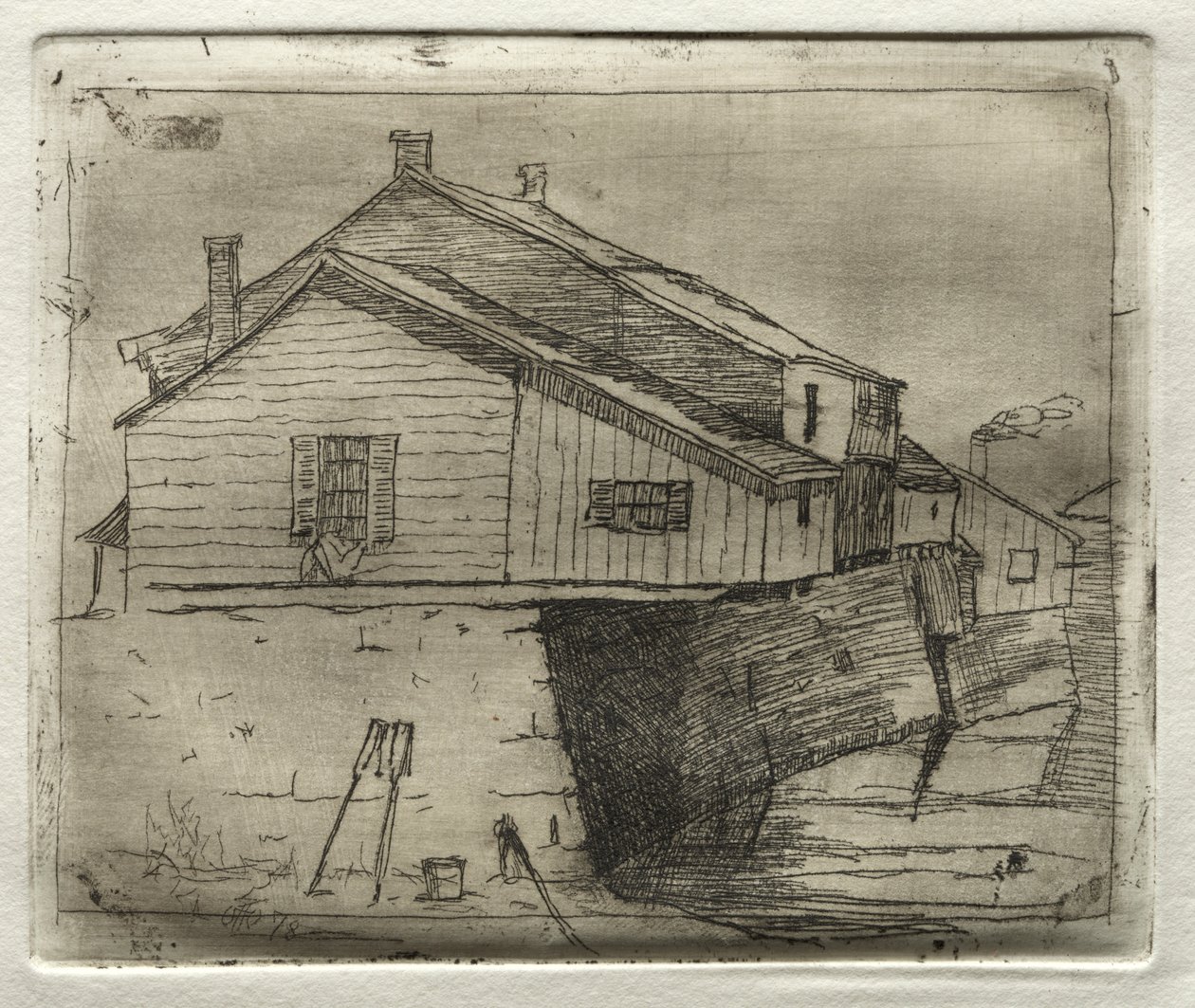 Hus over vand, 1878. af Otto H. Bacher