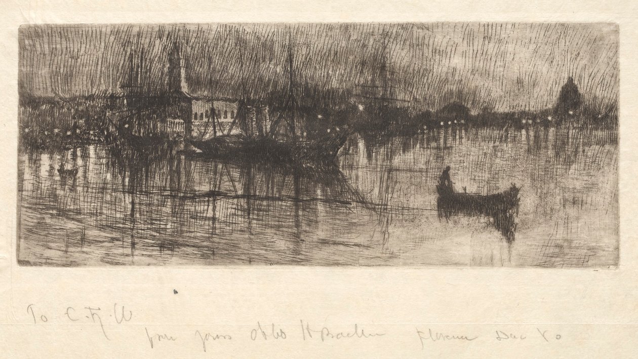 Regnfuld nat, Venedig, 1880. af Otto H. Bacher