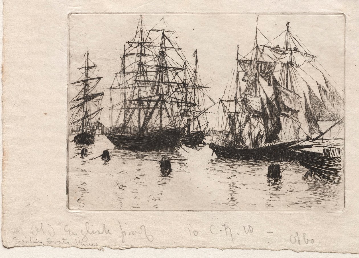 Sejlbåde, Venedig, 1880. af Otto H. Bacher