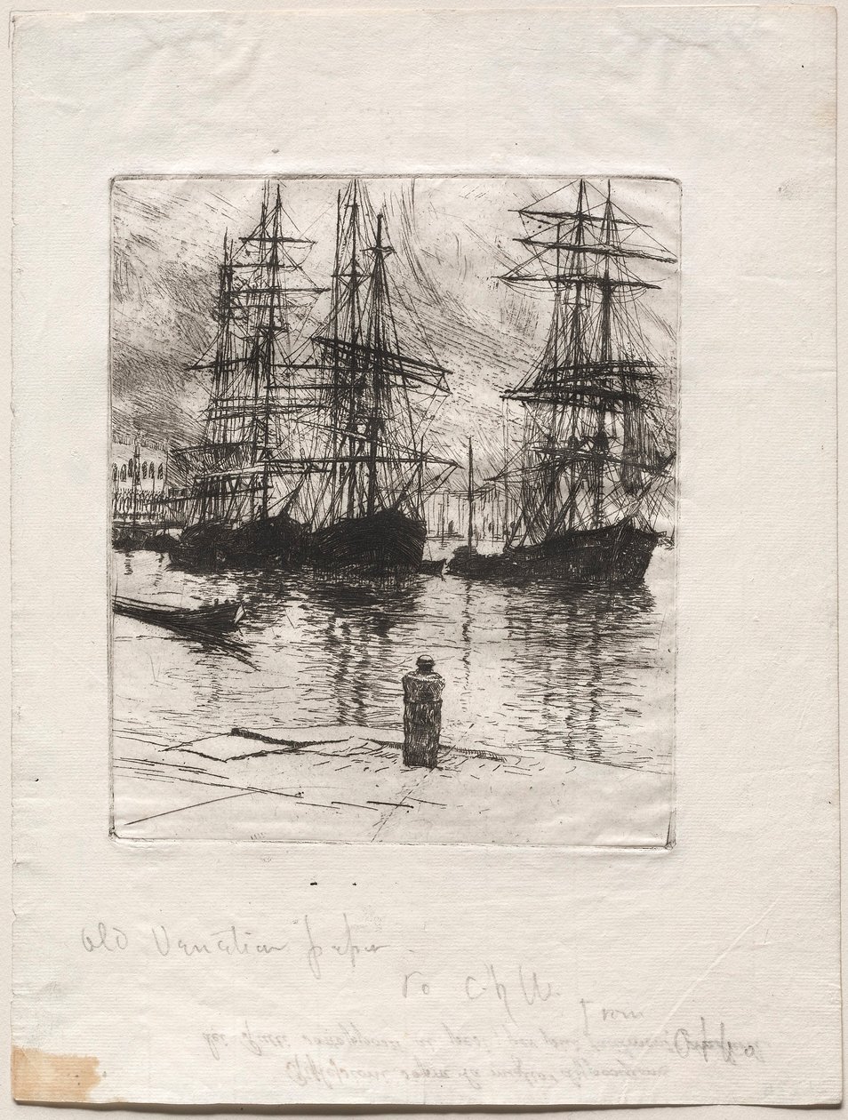 Tre skibe, Venedig, 1880. af Otto H. Bacher