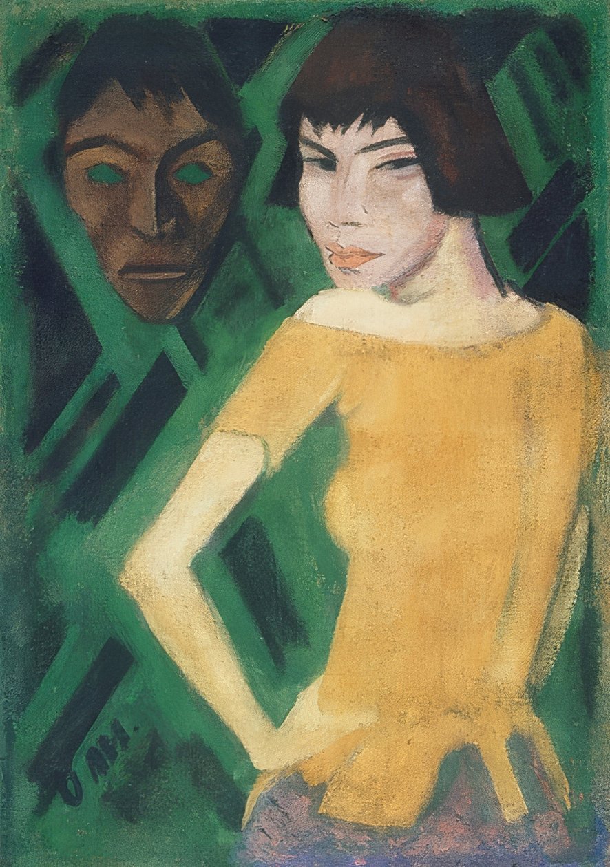 Maschka mit Maske. 1919/21 af Otto Mueller