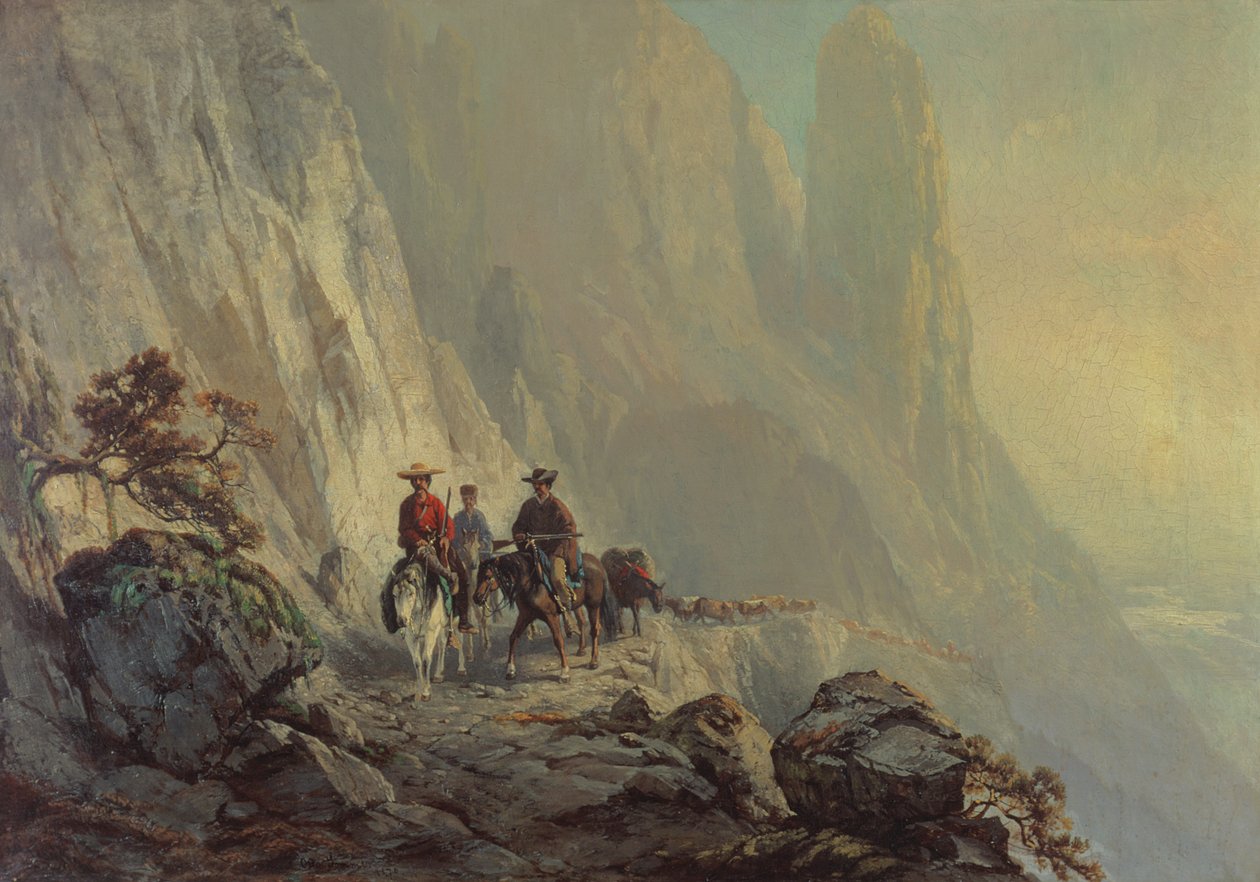 Langs bjergkanten, 1870 af Otto Sommer