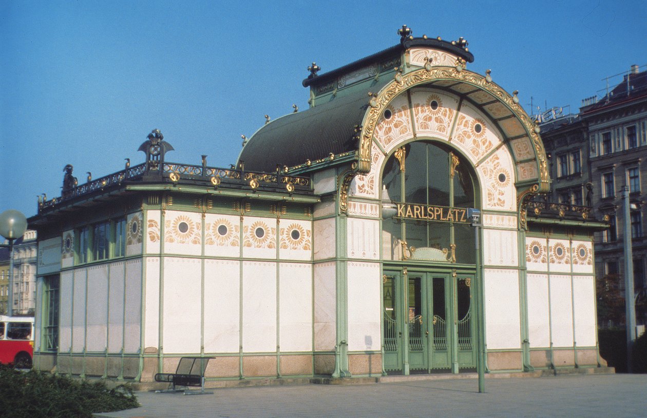 Karlsplatz Stadtbahn, designet af Otto Wagner (1841-1918) af Otto Wagner