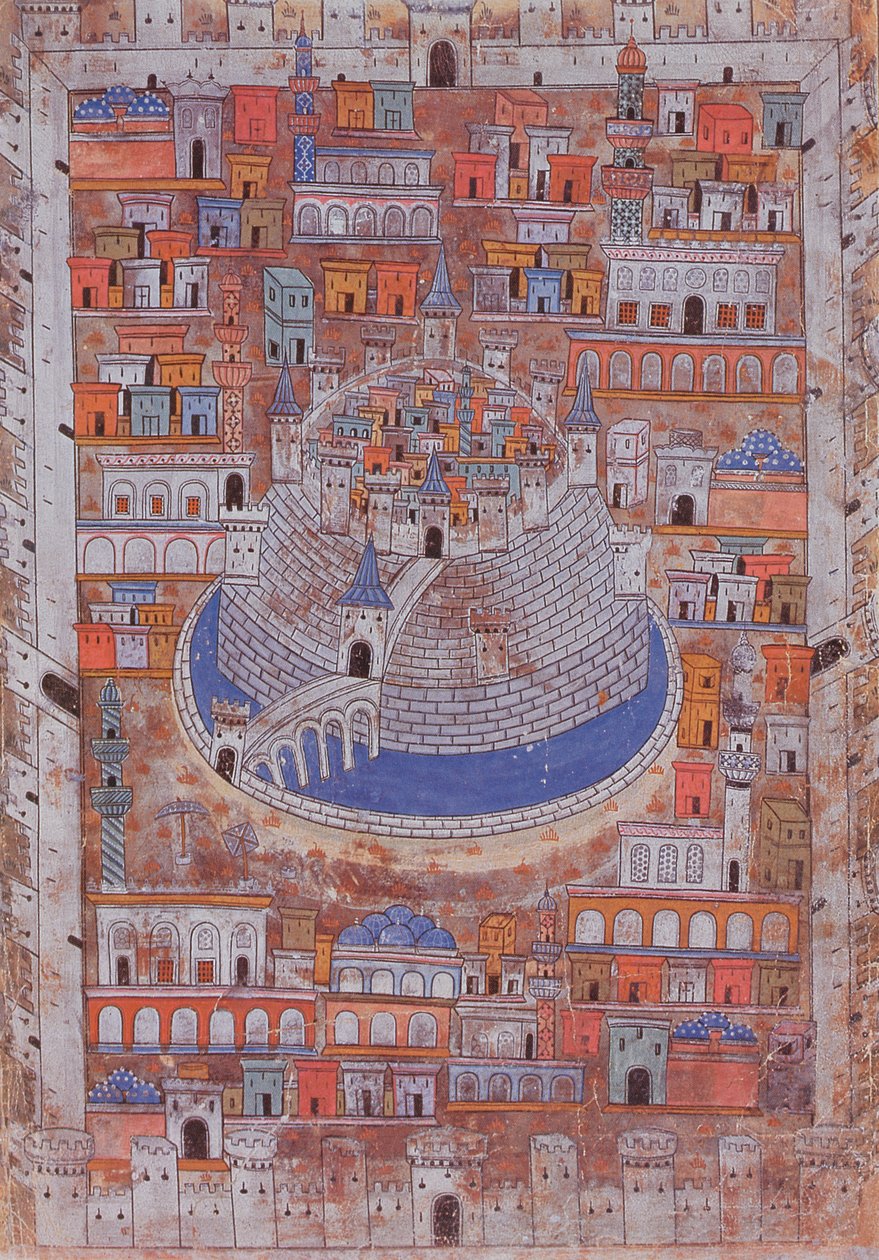 Kort over Aleppo, ca. 1600 af Ottoman School