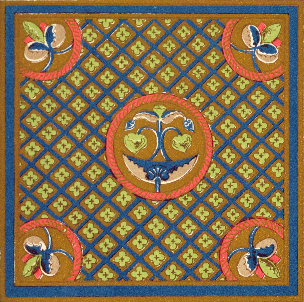 Kant af et manuskript i British Museum, kapitel VII, plade XXIX fra "Grammar of Ornament", 1868 af Owen Jones