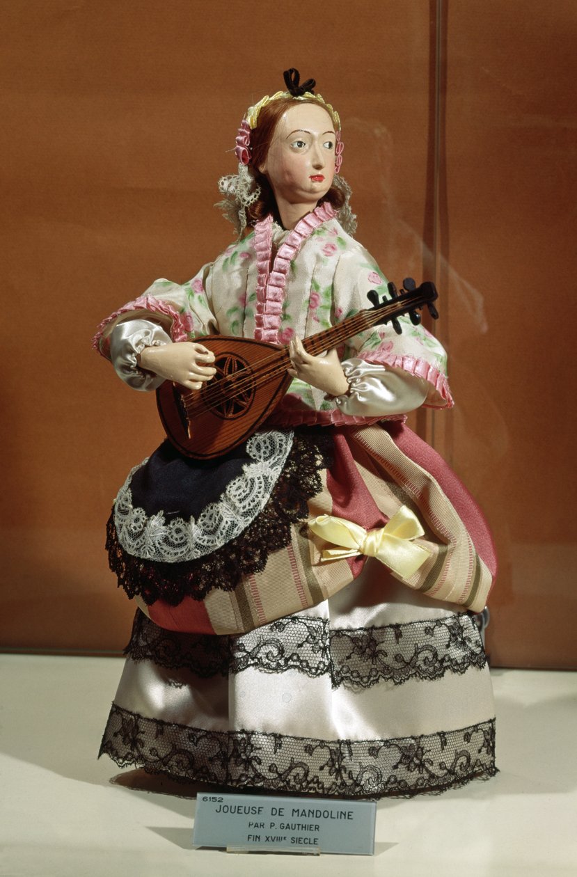 Automat af en mandolinspiller (blandet medier) af P. Gauthier