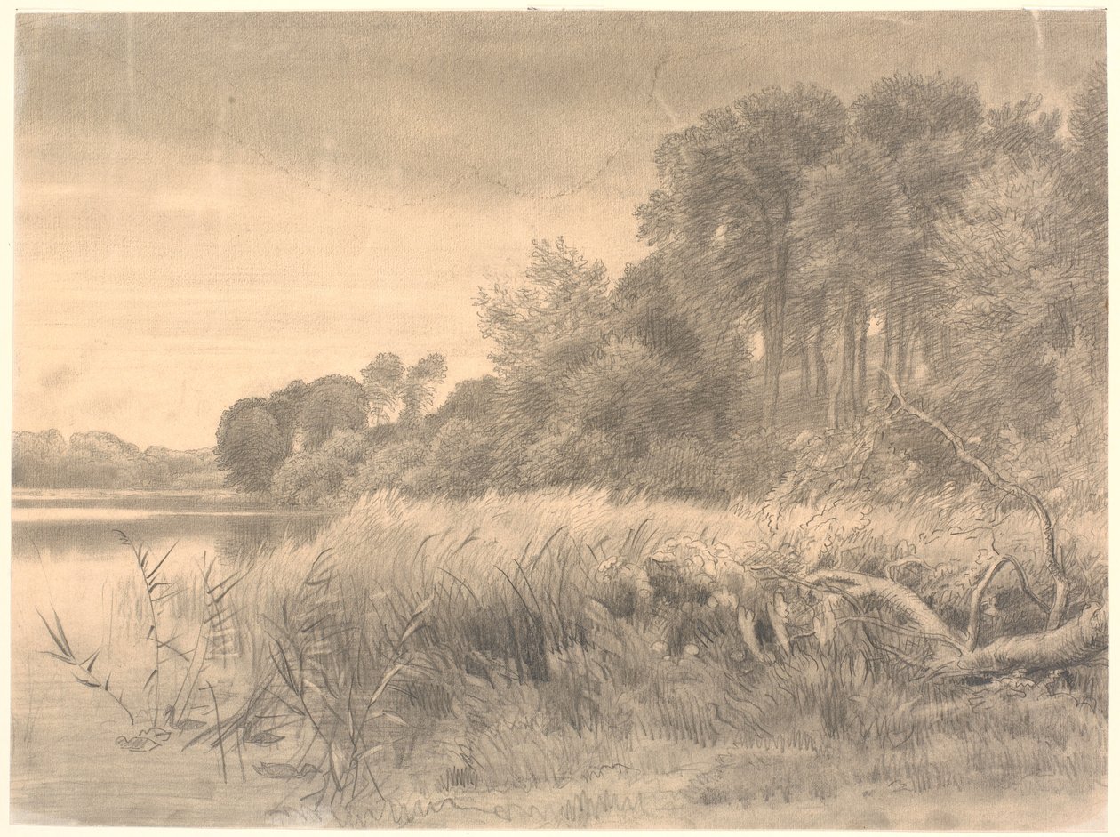 Landskab med en skovsø. Gurre sø. af P.C. Skovgaard