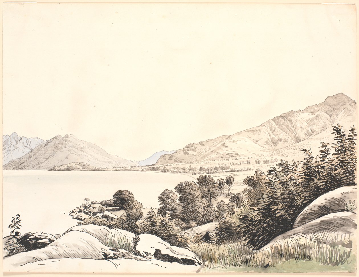 Parti fra en norditaliensk sø af P.C. Skovgaard