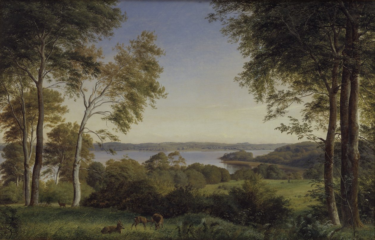 Udsigt over Skarre Sø af P.C. Skovgaard