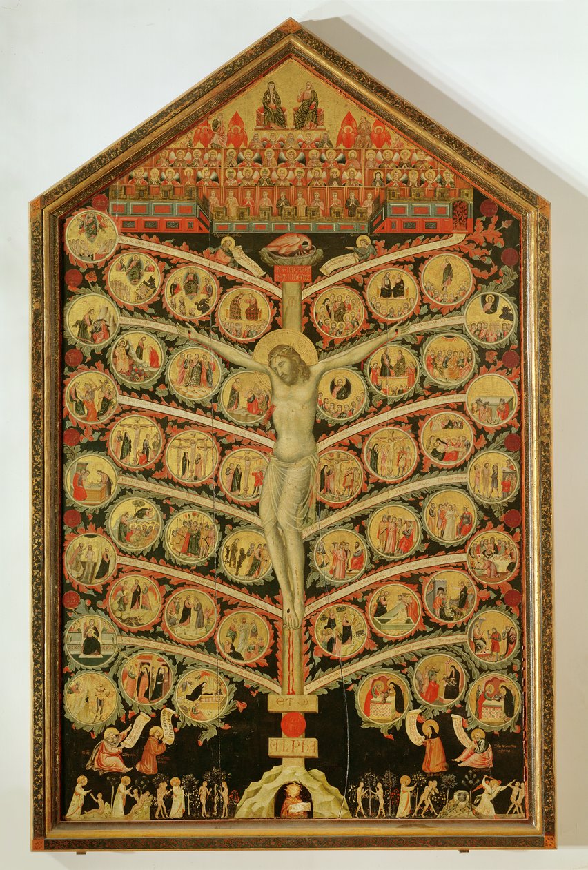 Livets træ, ca. 1310 (tempera på panel) (for detaljer se 62294) af Pacino di Buonaguida