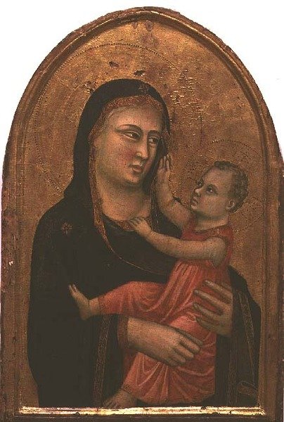 Madonna og barn (tempera på panel) af Pacino di Buonaguida