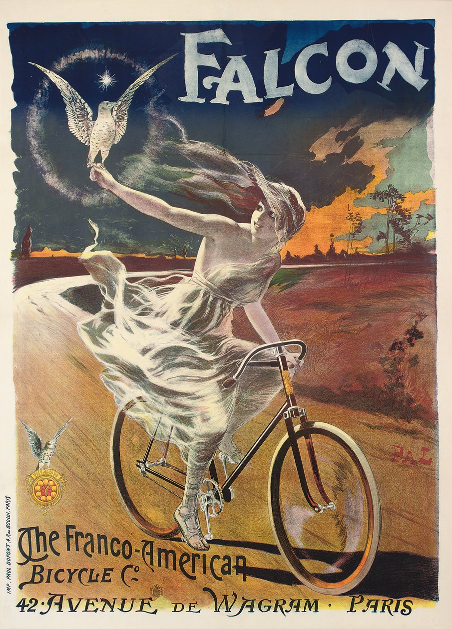 Plakat, der reklamerer for Falcon-cykler, ca. 1894 af Pal