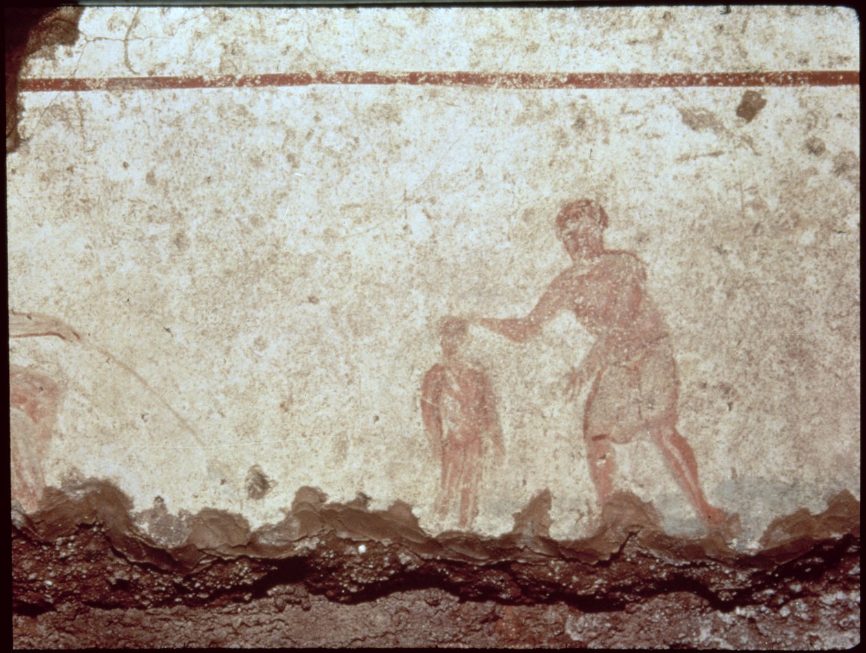 Dåbsscene, 3. århundrede (fresko) af Paleo Christian