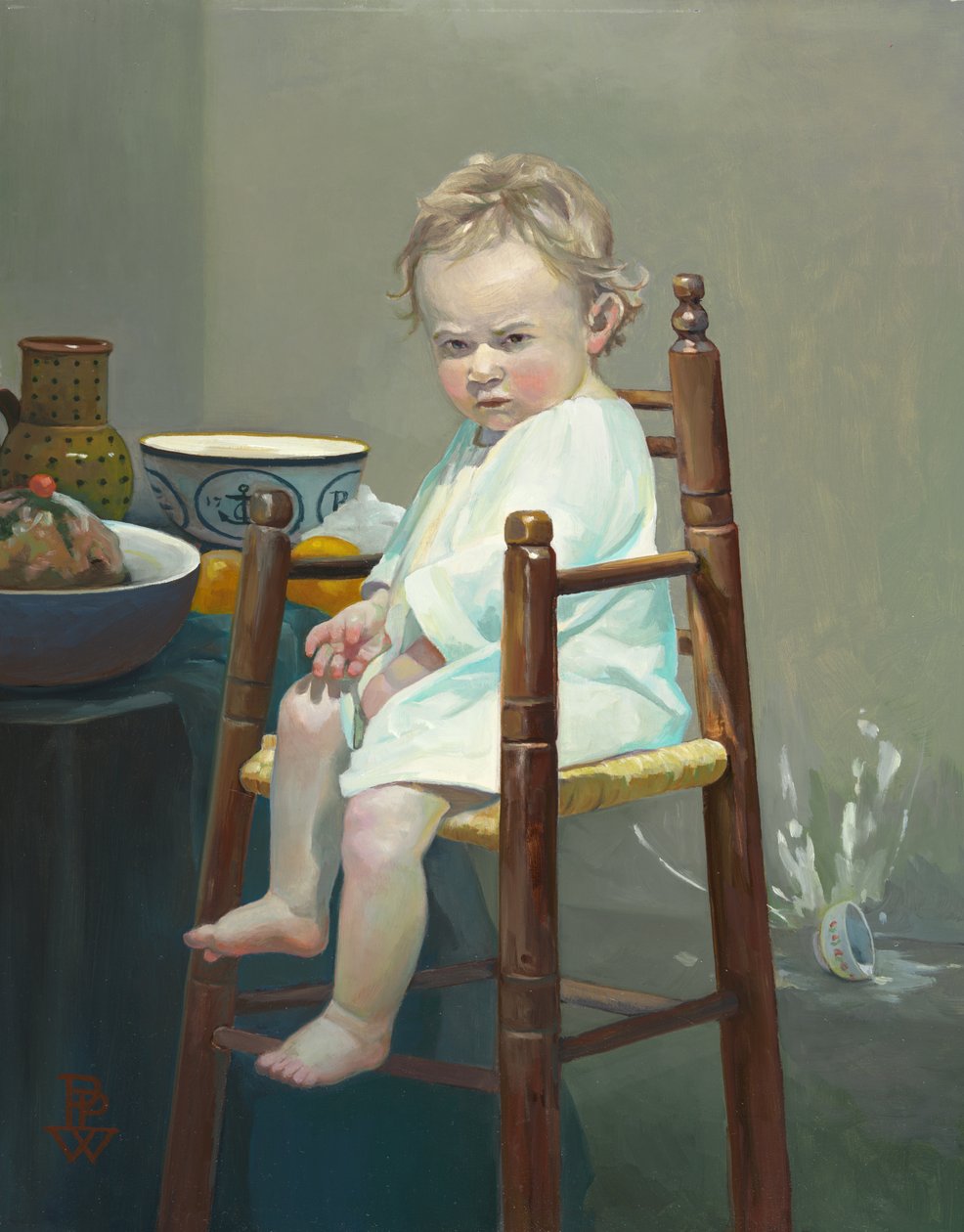 Naughty, 2008 (olie på lærred) af Pamela Patrick White