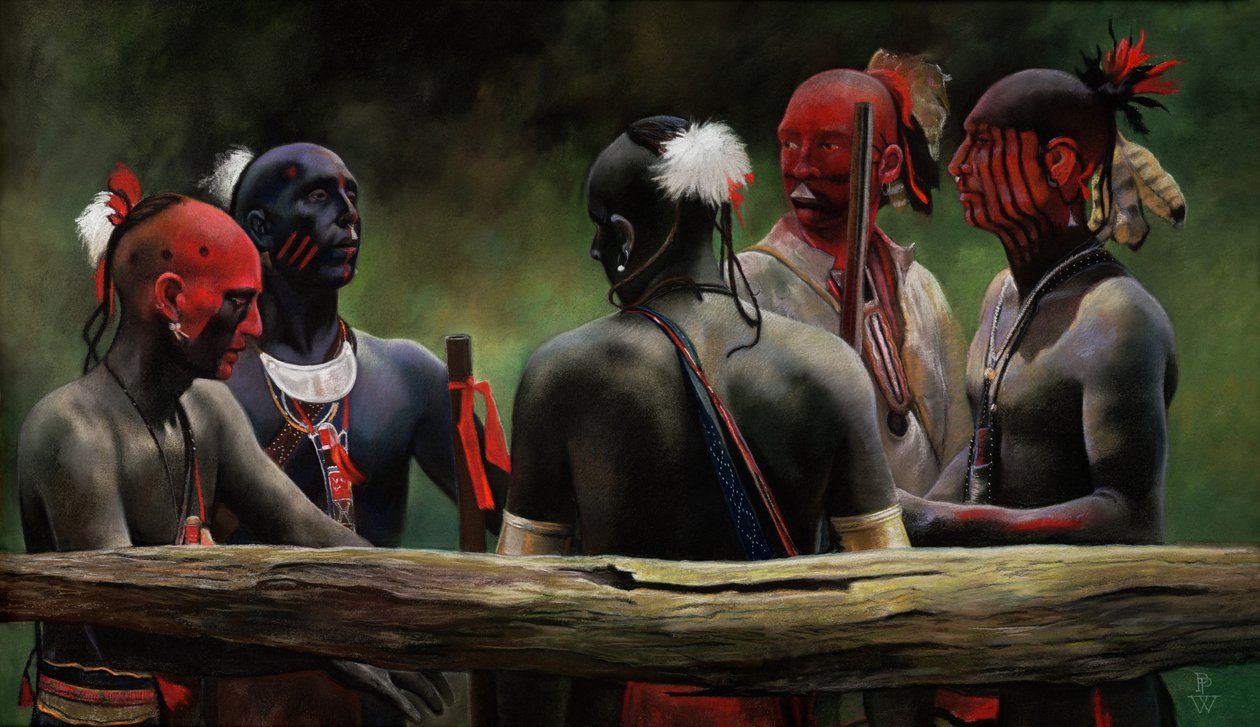 Op mod hegnet, 2004 (pastel) af Pamela Patrick White