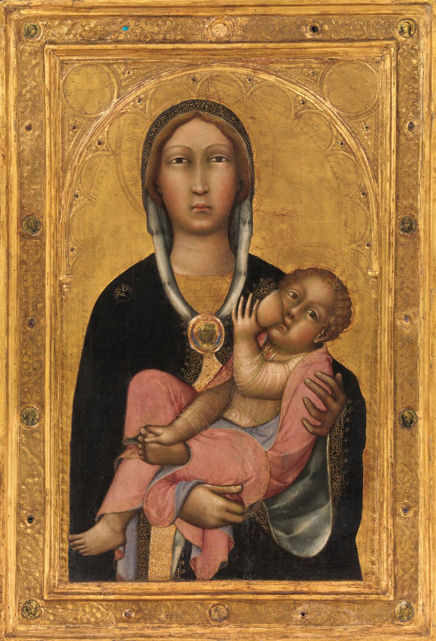 Madonna og barn, ca. 1370 (tempera på træ, guldmalet) af Paolo di Giovanni Fei