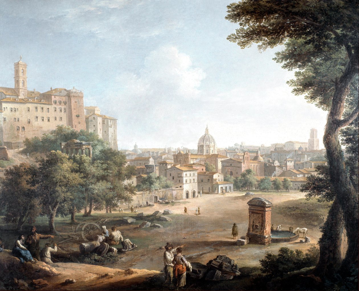 Udsigt over Campo Vaccino i Rom (maleri af Paolo Monaldi