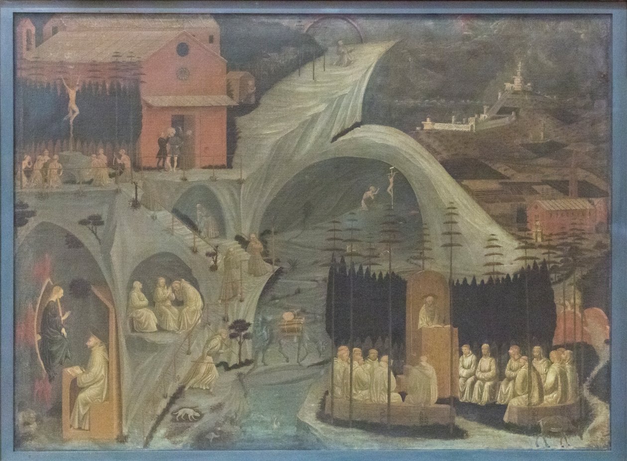 Scener fra klosterlivet (Tebaide) af Paolo Uccello
