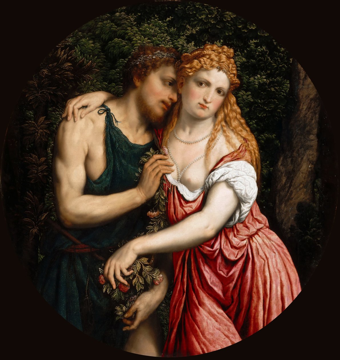 Mytologisk par, ca. 1540. af Paris Bordone