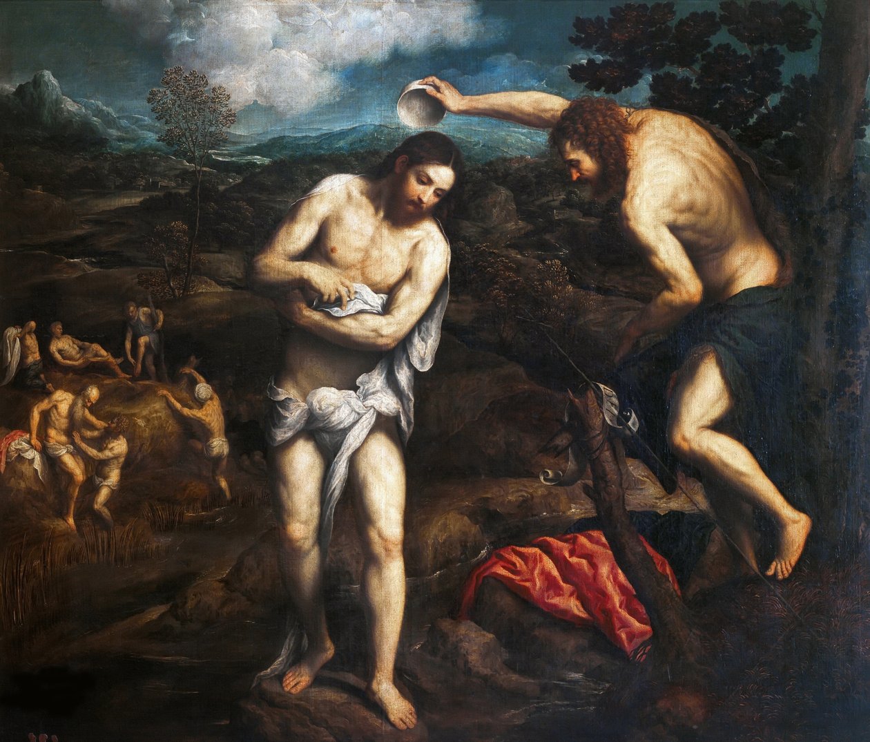 Kristi dåb, 1548-1551. af Paris Bordone