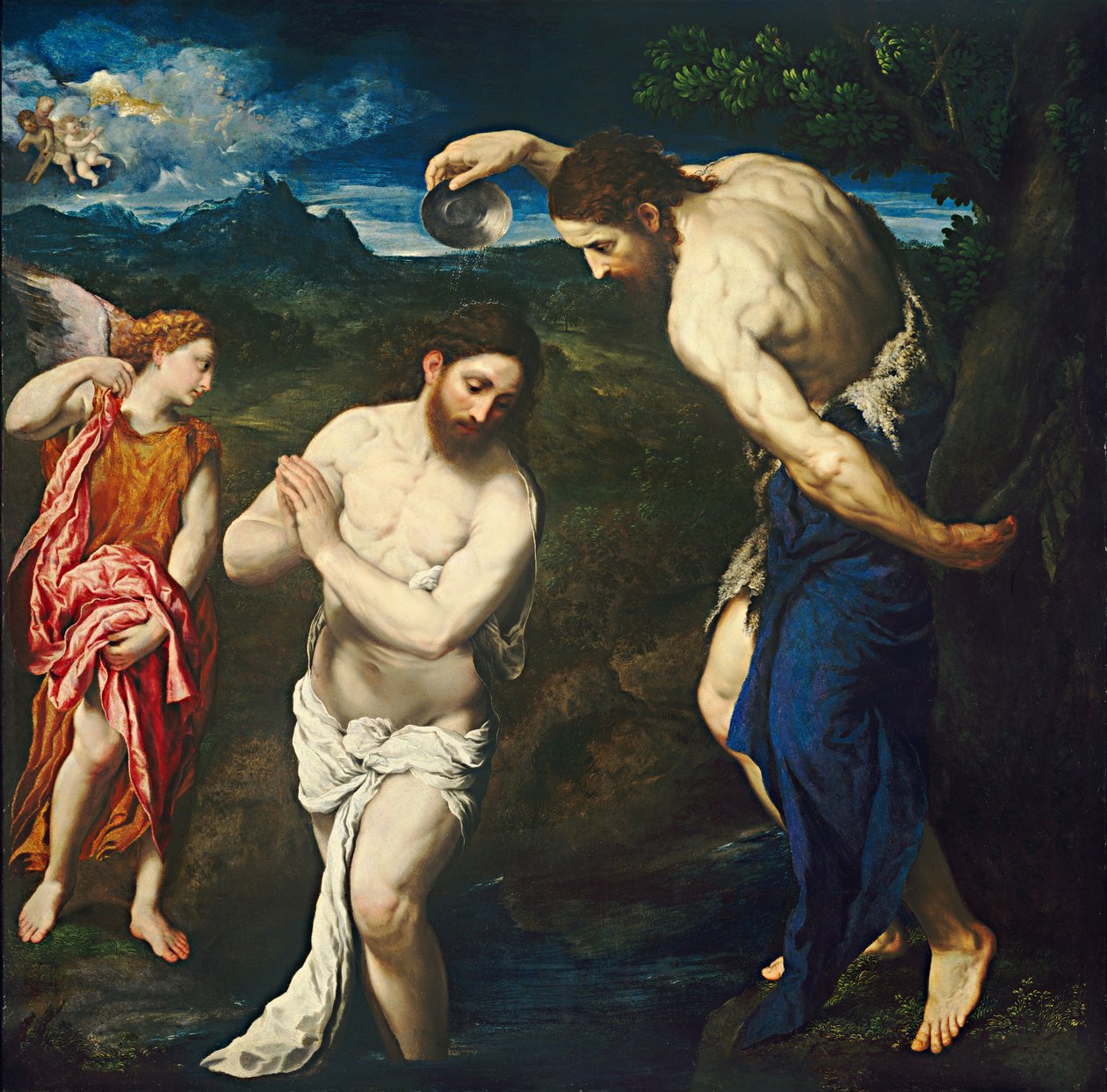 Kristi dåb, ca. 15351540. af Paris Bordone