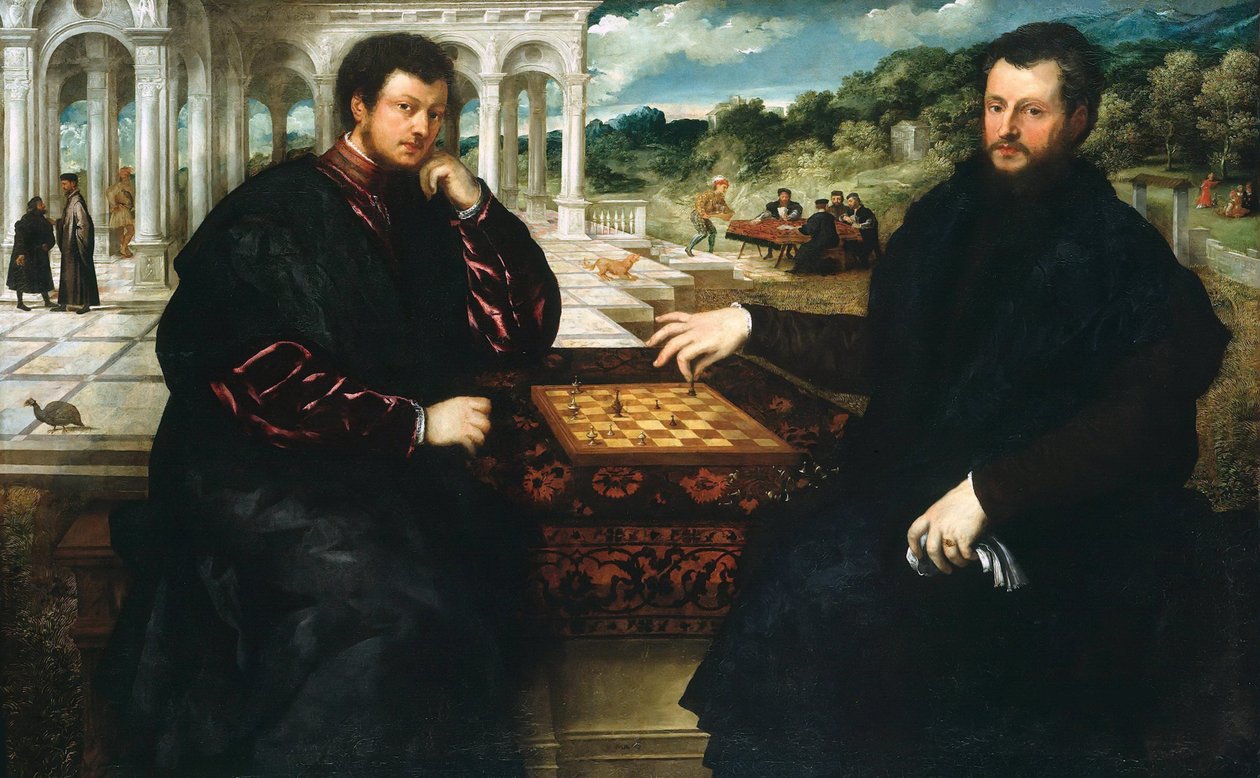To skakspillere, ca 1545. af Paris Bordone